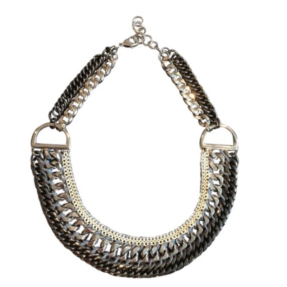 Stella & Dot chain metal collar necklace